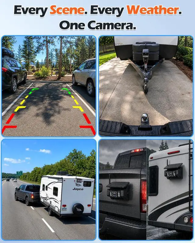 Alt view image 5 of 7 - HD 1080P Magnetic Wireless Backup Camera for RV - 1-Min Easy Install | Stays Secure on Bumpy Driving for RV Trailer - 7'' Monitor for Rear View & Parking While Travel