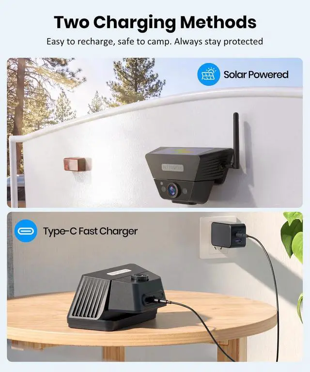 Alt view image 5 of 7 - Solar Magnetic Wireless Backup Camera, 1-Min Easy Magnetic Install | Smart Detection Helps Spot Cars & Pedestrians, 7.2" 1080P Split Screen Monitor, Back Up Camera for Truck RV Trailer Camper