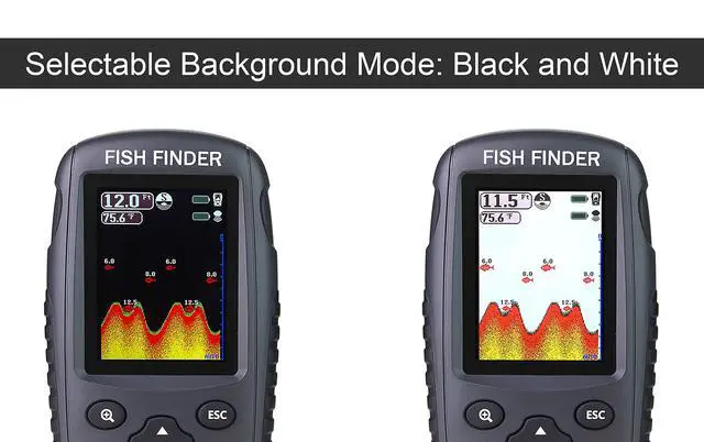 Alt view image 2 of 6 - Portable Rechargeable Fish Finder Wireless Sonar Sensor Fishfinder Depth Locator with Fish Size, Bottom Contour, Color LCD Display
