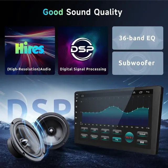 Alt view image 7 of 7 - 8 Core 8+128G Android Car Radio Stereo for Honda Civic 2006-2011 with Wireless Carplay Android Auto, 10.1" QLED Touch Screen, WiFi/4G, GPS, DSP/Hi-Res, AM/FM, Bluetooth 5.0, Backup Camera