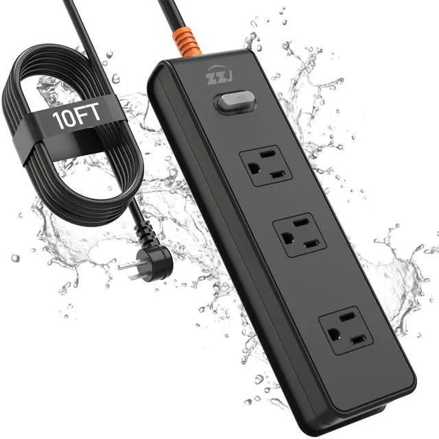 Main image of Outdoor Power Strip Weatherproof, IPX6 Waterproof Surge Protector with 3 Wide Outlets,1625W/13A Overload Protection Switch, 10FT Extension Cord, Wall Mountable for Indoor Outdoor, UL FCC Listed