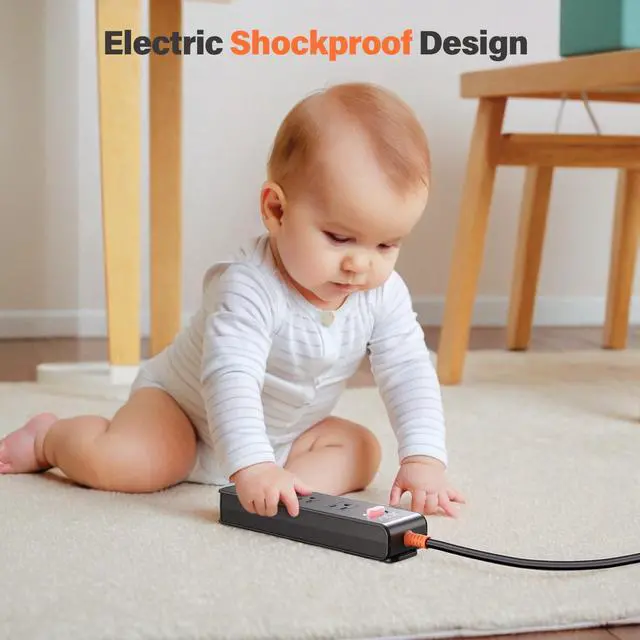 Alt view image 6 of 6 - Outdoor Power Strip Weatherproof, IPX6 Waterproof Surge Protector with 3 Wide Outlets,1625W/13A Overload Protection Switch, 10FT Extension Cord, Wall Mountable for Indoor Outdoor, UL FCC Listed
