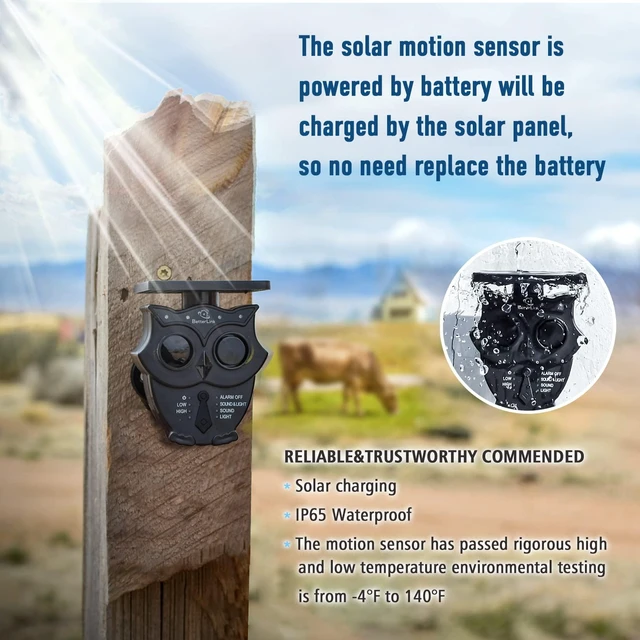 Alt view image 3 of 7 - 1/2 Mile Long Range Solar Wireless Driveway Alarm System 2R2S IP65 All-Weather Outdoor Motion Sensor Detector,120dB Sound&Light Alert,24/7 Security Monitoring for Property Protection
