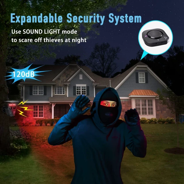 Alt view image 6 of 7 - 1/2 Mile Long Range Solar Wireless Driveway Alarm System 1R3S IP65 All-Weather Outdoor Motion Sensor Detector,120dB Sound&Light Alert,24/7 Security Monitoring for Property Protection