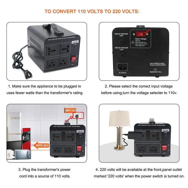 Alt view image 5 of 7 - 1500W 110V to 220V or 220V/230V/240V to 110V/120V Power Converter | Step Up/Down Voltage Transformer Converter for Use 220V Overseas Appliances,Circuit Breaker Protection