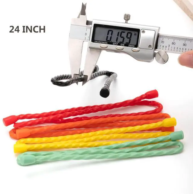 Alt view image 7 of 7 - 20 PCS Silicone Cable Ties - Reusable Rubber Twist Ties Bendable Cable Ties for Bundling and Holding, All Purpose Cord Tie for Indoor and Outdoor (4"+6"+12"+18"+24")