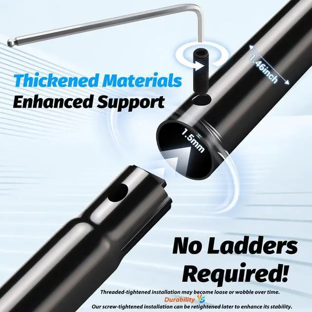Alt view image 3 of 6 - 10FT Gen 3 Starlink Pole Mount, Starlink Mount with Pipe Adapter, Starlink Ground Pole Mounting Kit for Starlink Standard 4/4X/Gen 3