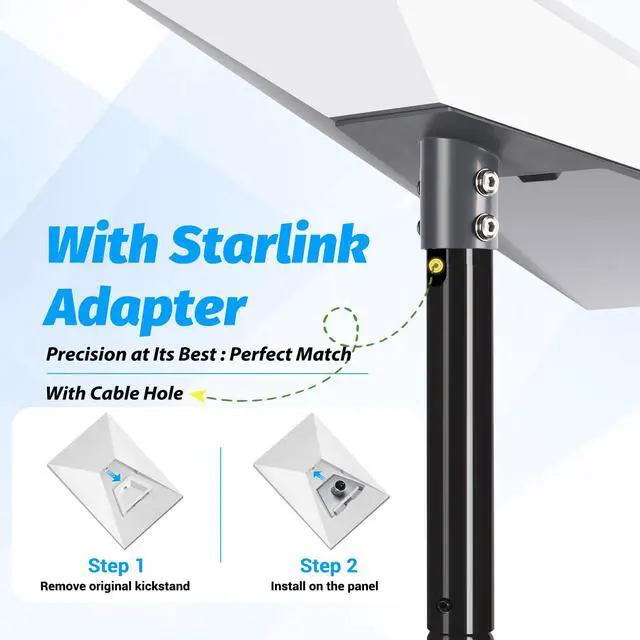 Alt view image 4 of 6 - 10FT Gen 3 Starlink Pole Mount, Starlink Mount with Pipe Adapter, Starlink Ground Pole Mounting Kit for Starlink Standard 4/4X/Gen 3
