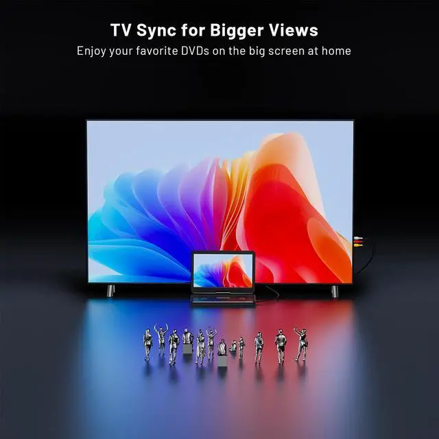 Alt view image 6 of 7 - 17.5" Portable TV/DVD Player with 15.6" HD Swivel Screen | Built-in ATSC Tuner & FM, Rechargeable Battery, Supports HDMI in/USB/Micro SD/AV Out, Multi-Disc Formats, Black