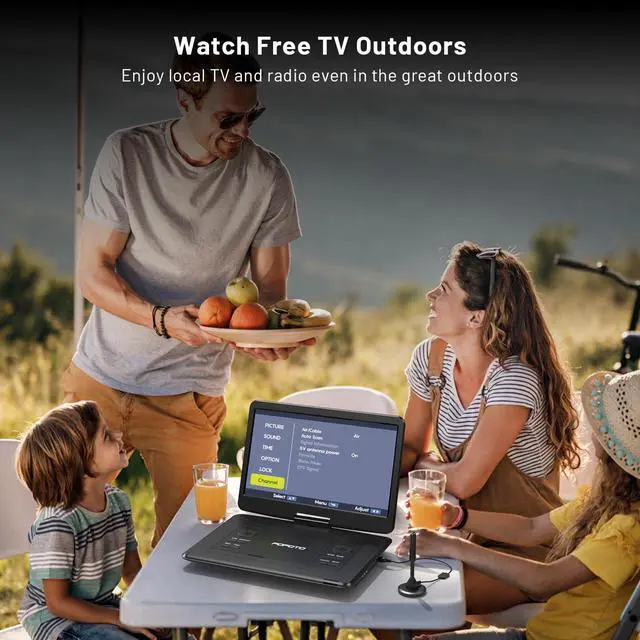 Alt view image 7 of 7 - 17.5" Portable TV/DVD Player with 15.6" HD Swivel Screen | Built-in ATSC Tuner & FM, Rechargeable Battery, Supports HDMI in/USB/Micro SD/AV Out, Multi-Disc Formats, Black