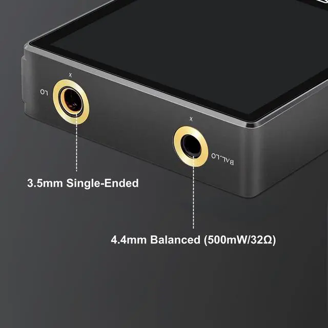 Alt view image 4 of 7 - F20 Pro Hi-Res Music Player, Dual ESS9018 DAC,DSD512, Spotify & Tidal Support, WiFi & Bluetooth LDAC, 4.4mm Balanced(500mW), Expandable 1TB, Touchscreen Portable MP3 DAP (Gray)