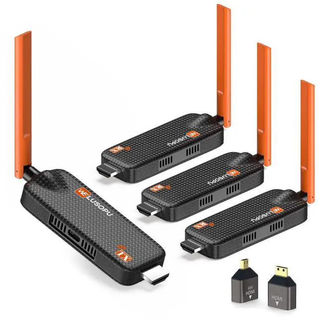 Main image of Wireless HDMI Transmitter and 3 Receivers, Support Up to 6 Receivers, 5.8G HDMI Wireless Extender Casting Content for PC Laptop Camera Cable Box to Multiple TVs Monitors Projectors -656FT