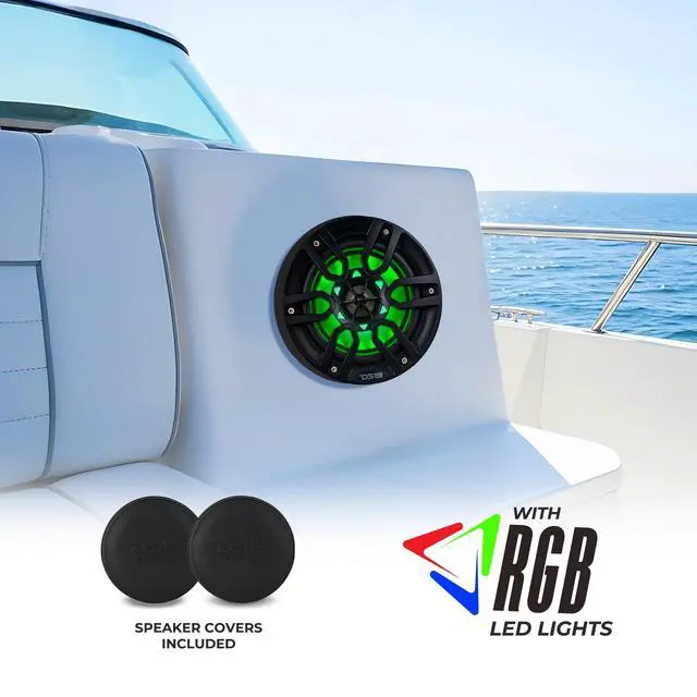 Alt view image 5 of 7 - HYDRO NXL-6 - High End Coaxial Speaker Pair - 2-Way Marine Speaker w/Integrated RGB Lights - 300 Watt - 100% UV Stable - Water Resistant Speakers - 6.5 Inches, Black