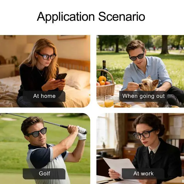 Alt view image 7 of 7 - Ai Smart Glasses with Camera and Bluetooth - 4K HD Video Recording, Real-Time Translation, with Color-Changing Lenses for Travel, Sports, Outdoor Use