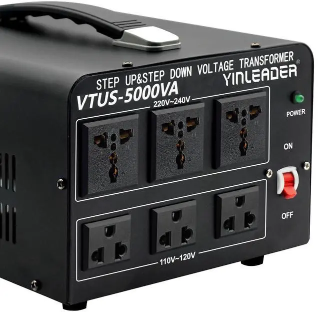 Main image of 5000W Voltage Converter Transformer Step Up 110V-120V to 220V-240V | or Step Down 220V to 110V AC Power Converter w/US Standard Power cord,Circuit Breaker Protection