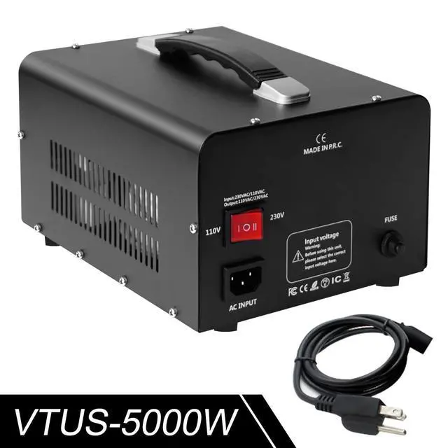 Alt view image 6 of 7 - 5000W Voltage Converter Transformer Step Up 110V-120V to 220V-240V | or Step Down 220V to 110V AC Power Converter w/US Standard Power cord,Circuit Breaker Protection