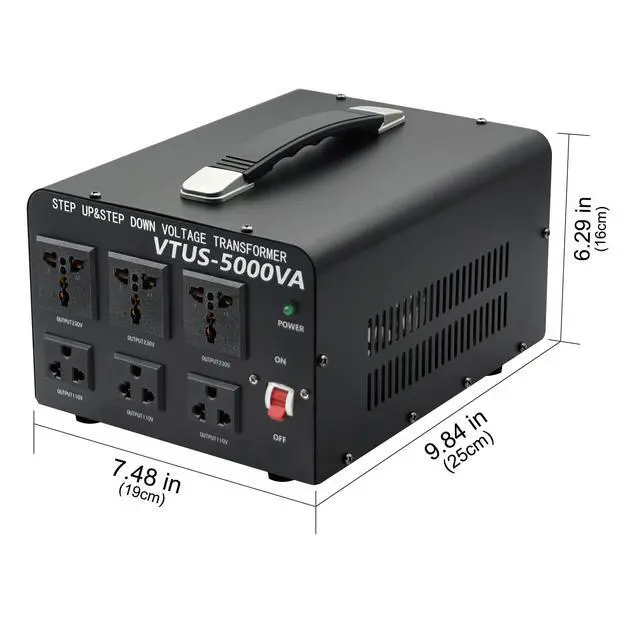 Alt view image 7 of 7 - 5000W Voltage Converter Transformer Step Up 110V-120V to 220V-240V | or Step Down 220V to 110V AC Power Converter w/US Standard Power cord,Circuit Breaker Protection