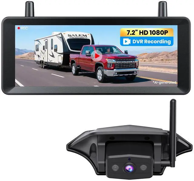 Main image of 7.2" Wireless RV Backup Camera: 30-Min Plug and Play Install | 1080P Full Screen for Stable Live View, Clear IR Night Vision & DVR Recording Back up Camera for RV Trailer Camper Motorhome
