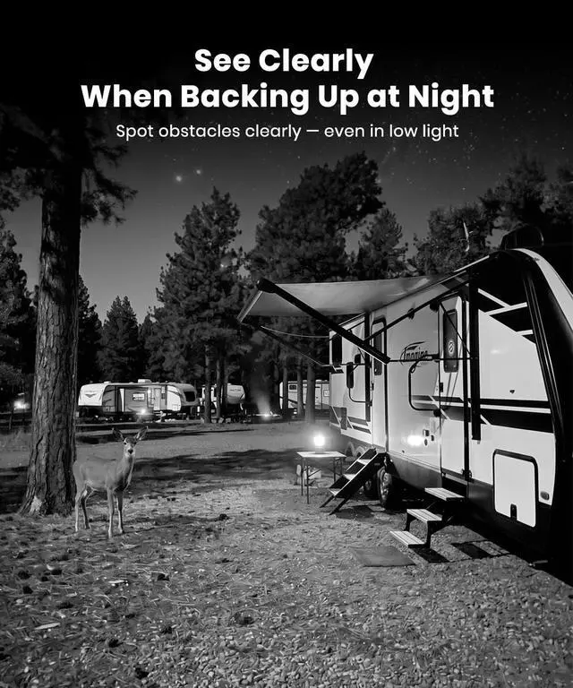 Alt view image 4 of 6 - 7.2" Wireless RV Backup Camera: 30-Min Plug and Play Install | 1080P Full Screen for Stable Live View, Clear IR Night Vision & DVR Recording Back up Camera for RV Trailer Camper Motorhome