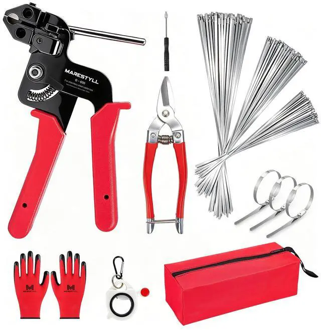 Main image of Metal Zip Ties Gun Set-For Fastening And Cutting Tie Special Tool,With 150pcs Stainless Steel Zip Ties Heavy Duty OutdoorFor Chain Link Fence Parts, Wire Fence Rolls,Exhaust Wrap, Poultry Fence