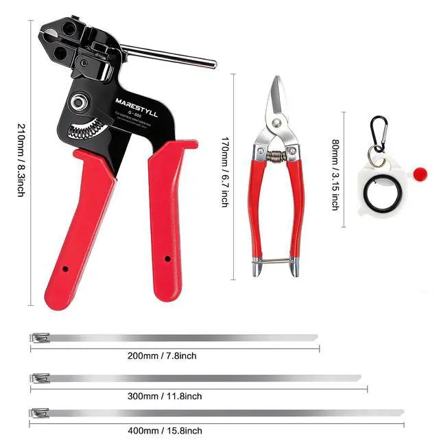Alt view image 2 of 7 - Metal Zip Ties Gun Set-For Fastening And Cutting Tie Special Tool,With 150pcs Stainless Steel Zip Ties Heavy Duty OutdoorFor Chain Link Fence Parts, Wire Fence Rolls,Exhaust Wrap, Poultry Fence