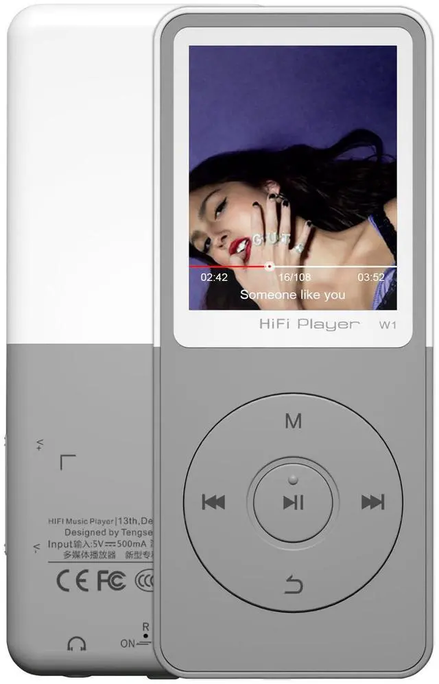 Main image of MP3 Player with Bluetooth 5.3, 1.8" Screen, Color-Block Music Player | with FM Radio, Voice Recorder, A-B Repeat, Resume Playback and Up to 128GB microSD for Running and Travel,Grey,64GB