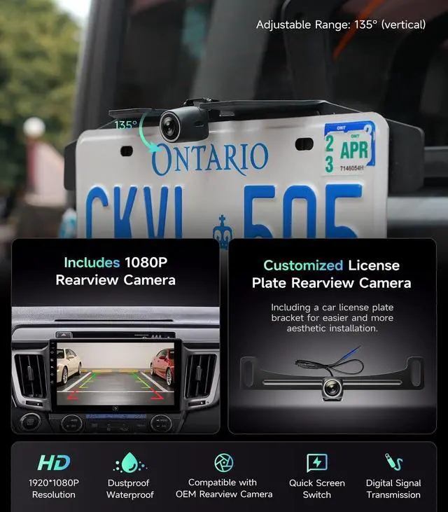 Alt view image 4 of 7 - Car Radio Stereo for Toyota RAV4 2013-2018, Wireless CarPlay Android Auto | 10.2" IPS HD touchscreen, 5G WiFi GPS navigation, phone link, Bluetooth, AM FM SWC, 1080P backup camera