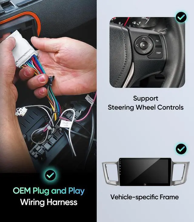 Alt view image 6 of 7 - Car Radio Stereo for Toyota RAV4 2013-2018, Wireless CarPlay Android Auto | 10.2" IPS HD touchscreen, 5G WiFi GPS navigation, phone link, Bluetooth, AM FM SWC, 1080P backup camera