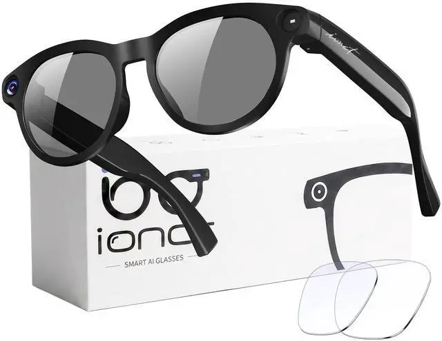 Main image of AI Smart Glasses with Camera, 8MP HD Video, Real-Time Translation | Photo Capture,Object Recognition,80min Video Time,Open-Ear Music, Bluetooth Calls, AI Assistant