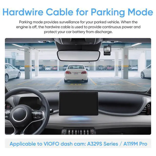 Alt view image 2 of 7 - Type-C HK6 Hardwire Kit with 8PCS Full Set Circuit Fuse Tap for Cam | Compatible with A329S Series/A119M Pro Dashcam, Support Hybrid Parking Mode, Automatic Voltage Display, Low Power Consumption