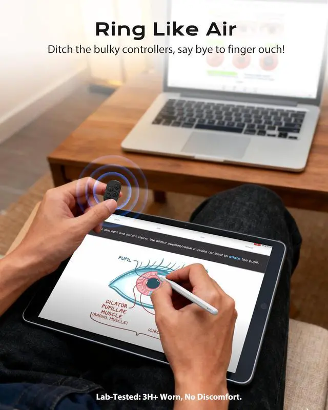 Alt view image 7 of 7 - 2.0 Remote for Anki | No Remap | No Add-on | 5s Fast Pair | 12hr+ Single Use |140hr+ with Charging Case Steady Connection Lightweight Work with All Windows, MacOS, iOS, Android Devices