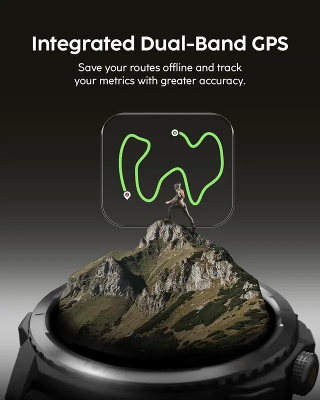 Alt view image 4 of 7 - Cubitt Terra Rugged Smartwatch with Dual-Band GPS Desert Sand | 1.48 AMOLED, Offline Maps, VITA AI, AI Coach, Readiness Score, 5ATM, 14-Day Battery
