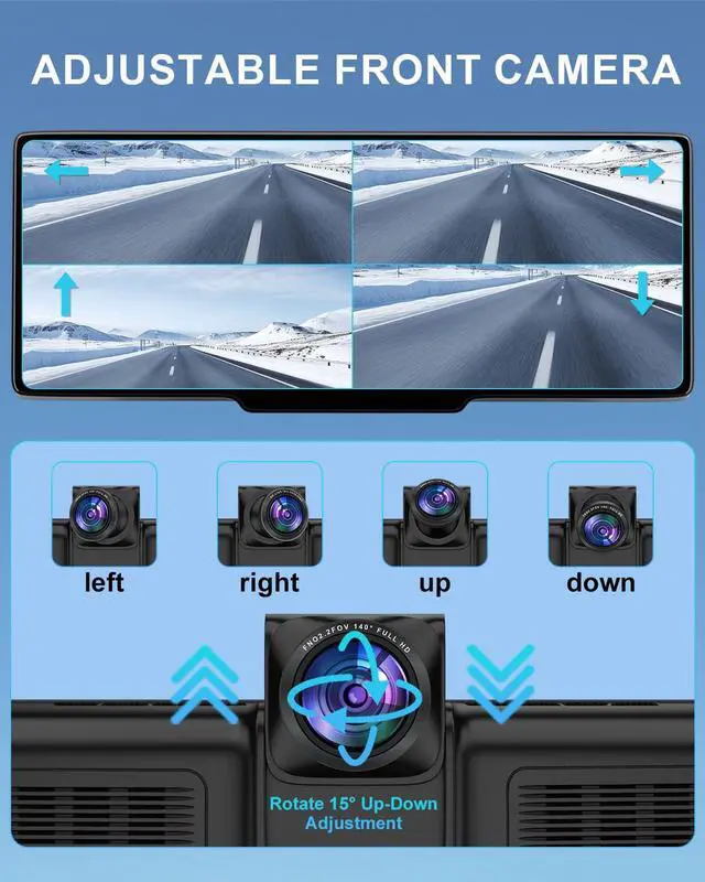 Alt view image 6 of 7 - HK3 Carplay Screen for Car, 10.26 Wireless Apple Car Play Touchscreen | Android Auto with 4K Dash Cam,1080P Backup Camera,64GB TF card, Car Stereo/GPS Navigation/Mirror Link/Bluetooth/Voice Control