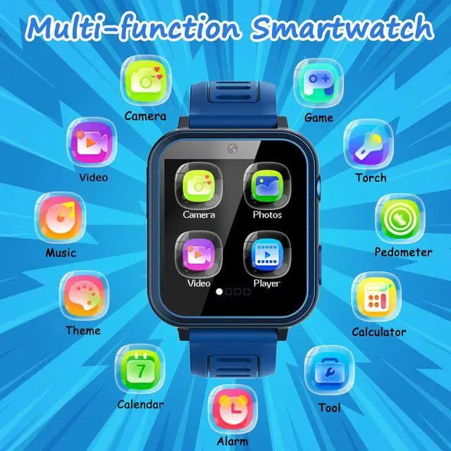 Alt view image 2 of 7 - Kids Smart Game Watch with 39 Games HD Touch Screen Video Camera Music Player Pedometer Flashlight Alarm Clock 12/24 hr, Gifts for 5-12 Year Olds Boys