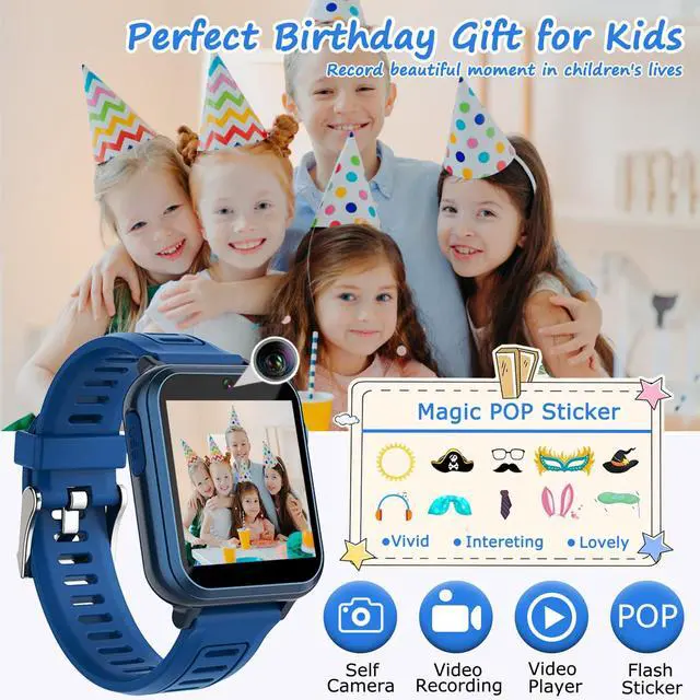 Alt view image 5 of 7 - Kids Smart Game Watch with 39 Games HD Touch Screen Video Camera Music Player Pedometer Flashlight Alarm Clock 12/24 hr, Gifts for 5-12 Year Olds Boys