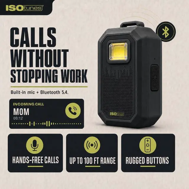 Alt view image 5 of 7 - Sidekick Wearable Bluetooth Speaker, Clip On Bluetooth Speaker | 20-hour battery, Bluetooth 5.4 with mic, magnetic clip, LED light, USB-C charging, IP67, MIL-STD-810H drop tested