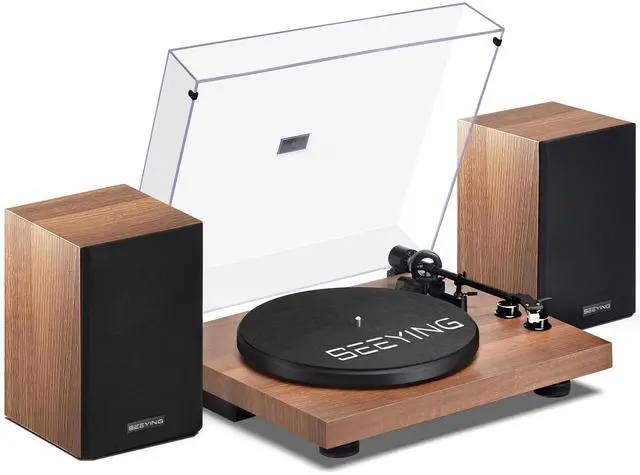 Main image of Vinyl Record Player with 36 Watt Stereo Bookshelf Speakers | Bluetooth Turntable Hi-Fi System with Magnetic Cartridge, USB Recording and Auto Stop, Built-in Preamp, Belt Drive 2-Speed