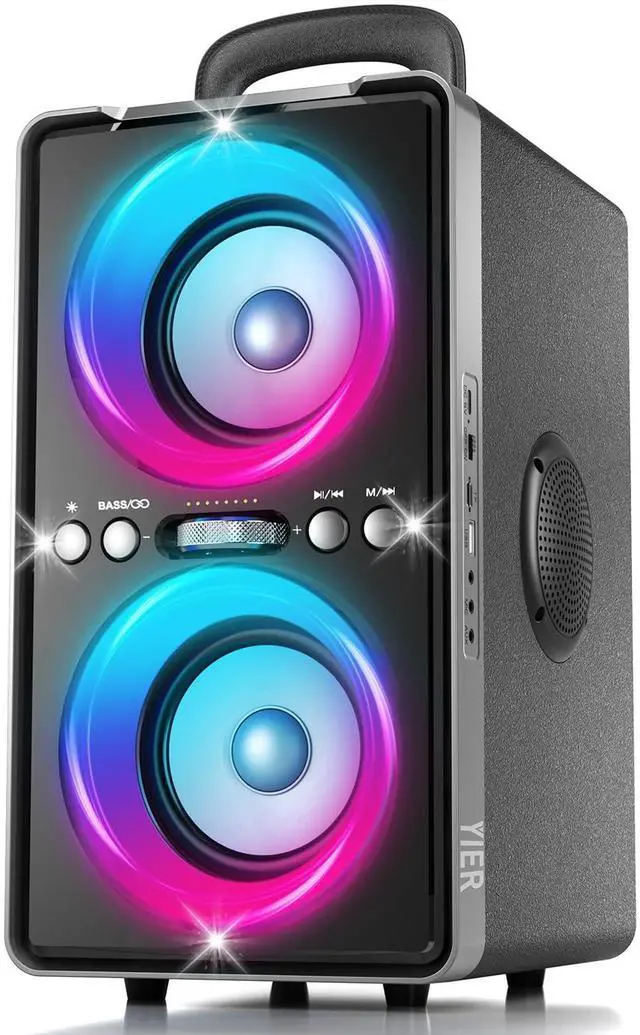 Main image of Bluetooth Speaker, 200W Peak Loud Stereo with Big Bass, 20H Playtime, TWS, Fast Charging, Portable Handle, Wireless Large Boombox Bocina with LED Light for Party Outdoor Backyard Camping