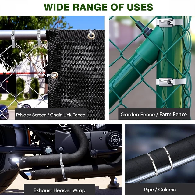 Alt view image 7 of 7 - Stainless Steel Cable Tie Gun & 100pcs 11.8inch Metal Zip Ties Self-Locking, UV & Corrosion Resistant, Stainless Steel Zip Ties for fence repair, Exhaust Wrap, Chicken Coop, Pipe, Farm Use