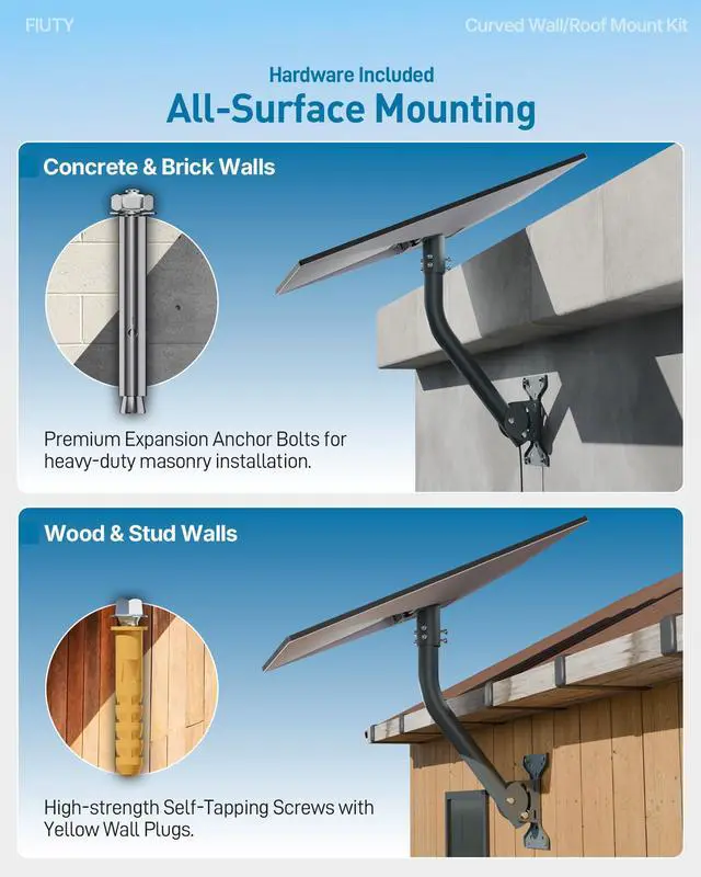 Alt view image 2 of 7 - for Starlink Standard 4/4X Roof Mount, Metal Starlink Gen 3/V3 Mounting Kit | for Starlink Gen 3 Wall Mount with Pipe Adapter, Angle Adjustable (Curved Tube)