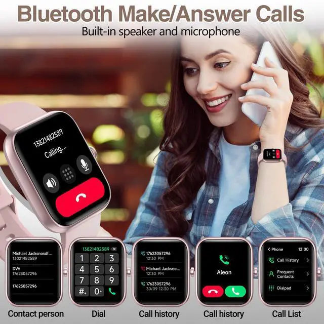 Alt view image 2 of 7 - Smart Watch for Women Men with Bluetooth Call, Alexa Built-in Smartwatch, 1.83"DIY Dial Fitness Watch with Sleep Heart Rate Monitor, 110+ Sport Modes, IP68 Waterproof Watch Compatible with Android iOS
