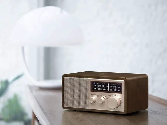 Alt view image 3 of 7 - WR-16SE AM/FM/Bluetooth/Aux-in/USB Phone Charging 45th Anniversary Special Edition Wooden Cabinet Radio (Dark Walnut with Rose Gold)