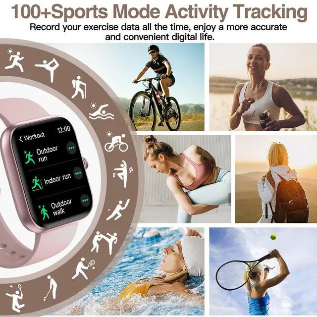 Alt view image 6 of 7 - Smart Watch for Women Men with Bluetooth Call, Alexa Built-in Smartwatch, 1.83"DIY Dial Fitness Watch with Sleep Heart Rate Monitor, 110+ Sport Modes, IP68 Waterproof Watch Compatible with Android iOS