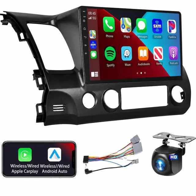 Main image of Radio for Honda Civic 2006 2007 2008 2009 2010 2011 Car Stereo | with Wireless CarPlay Android Auto 10.1 Inch IPS Touchscreen 5G WiFi DSP EQ GPS Bluetooth RDS FM Camera 4Core 64G