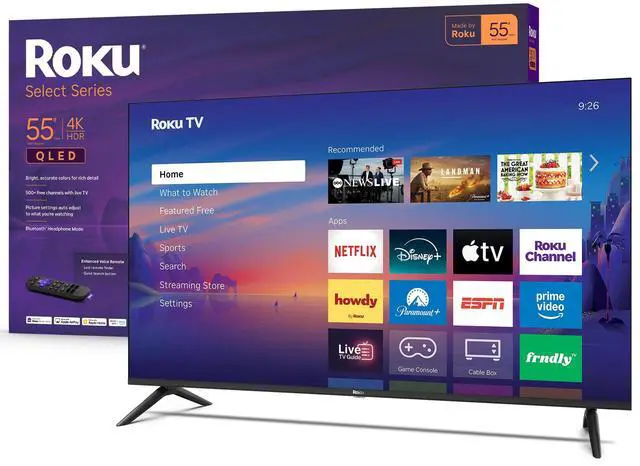 Main image of 55-Inch Smart TV 2026 Select Series, 4K QLED TV TV | Flat Screen QLED Television with Voice Remote, Wi-Fi & Bluetooth Headphone Mode - Streaming Live Local News, Sports, & Movies
