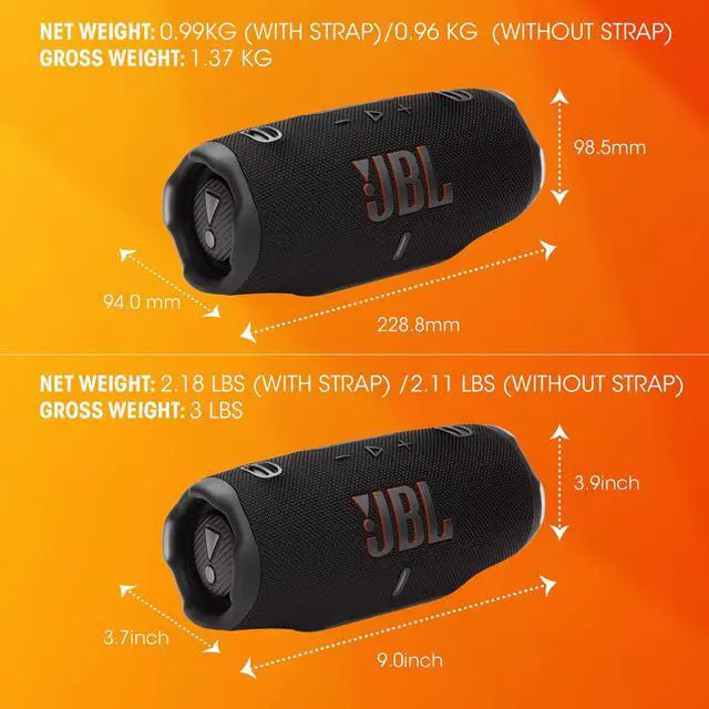 Alt view image 7 of 7 - Charge 6 Portable Bluetooth Speaker, Waterproof, Drop-Proof - Black | Long Battery Life Up To 28 Hours, Quick Charging, Built-In Powerbank, Weatherproof For Outdoor, Poolside, And Shower Use