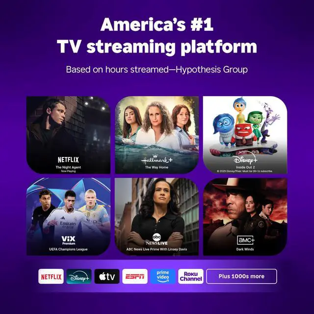 Alt view image 2 of 7 - 55-Inch Smart TV 2026 Select Series, 4K QLED TV TV | Flat Screen QLED Television with Voice Remote, Wi-Fi & Bluetooth Headphone Mode - Streaming Live Local News, Sports, & Movies