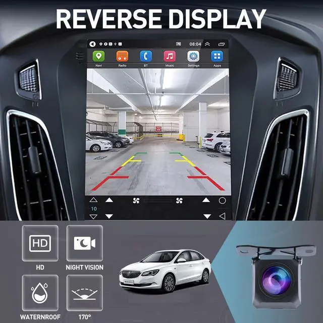 Alt view image 6 of 7 - Ford Focus Car Stereo Radio 2012-2018 with Carplay/Android Auto, 10.4 Inch IPS Touch Screen Replacement with GPS Navigation Bluetooth 5GWiFi Mirror Link Backup Camera, 2G RAM 32G ROM
