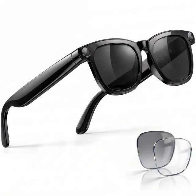 Main image of AI Smart Glasses, 8MP 4K POV Camera, EIS HD Video, Translation | AI Vision Assistant, Transcription, Open-Ear Audio/Calls, Bluetooth Sunglasses+Photochromic Lenses, Premium Box, Vlog/Travel