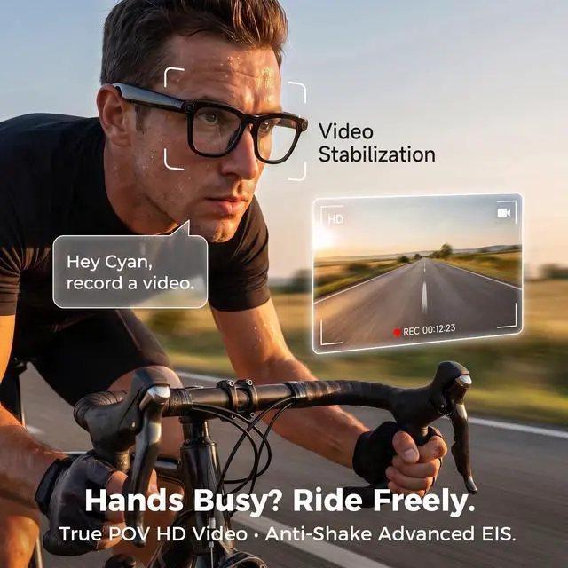 Alt view image 4 of 7 - AI Smart Glasses, 8MP 4K POV Camera, EIS HD Video, Translation | AI Vision Assistant, Transcription, Open-Ear Audio/Calls, Bluetooth Sunglasses+Photochromic Lenses, Premium Box, Vlog/Travel